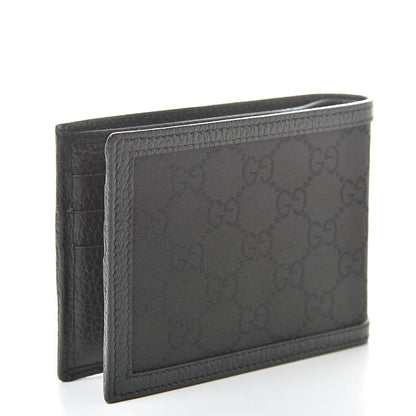 Gucci Nylon Monogram Bi-Fold Wallet Black 3 of 8