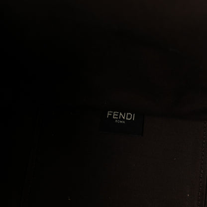 Fendi Canvas Vitello King Logo Embroidered Medium Fendi Sunshine Shopper Tote Sand Ghianda 5 of 9