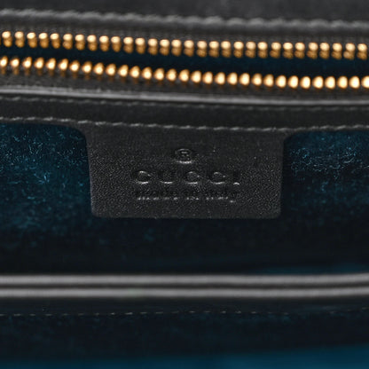 Gucci Suede Patent Web Dragon Embroidered Medium Ophidia Chain Shoulder Bag Blue Multicolor Black 6 of 10