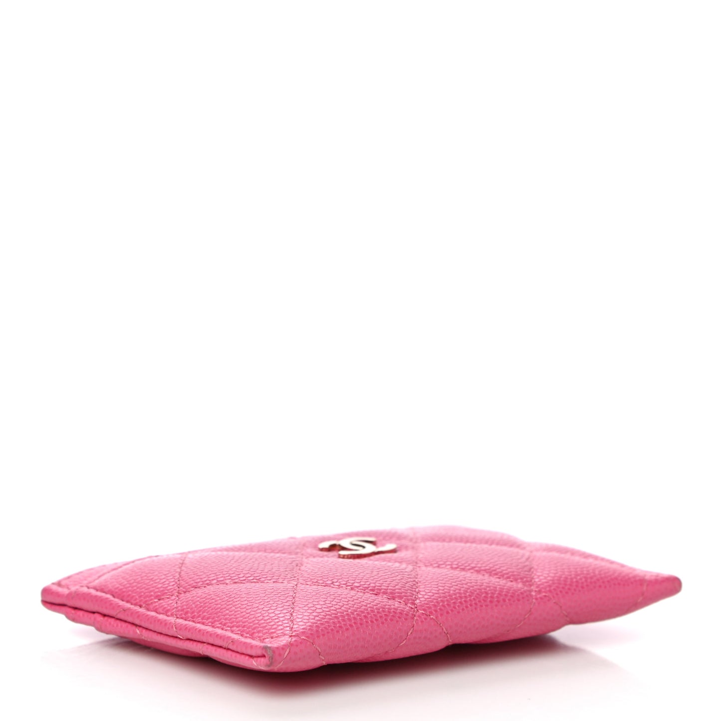 Caviar Quilted Card Holder Pink