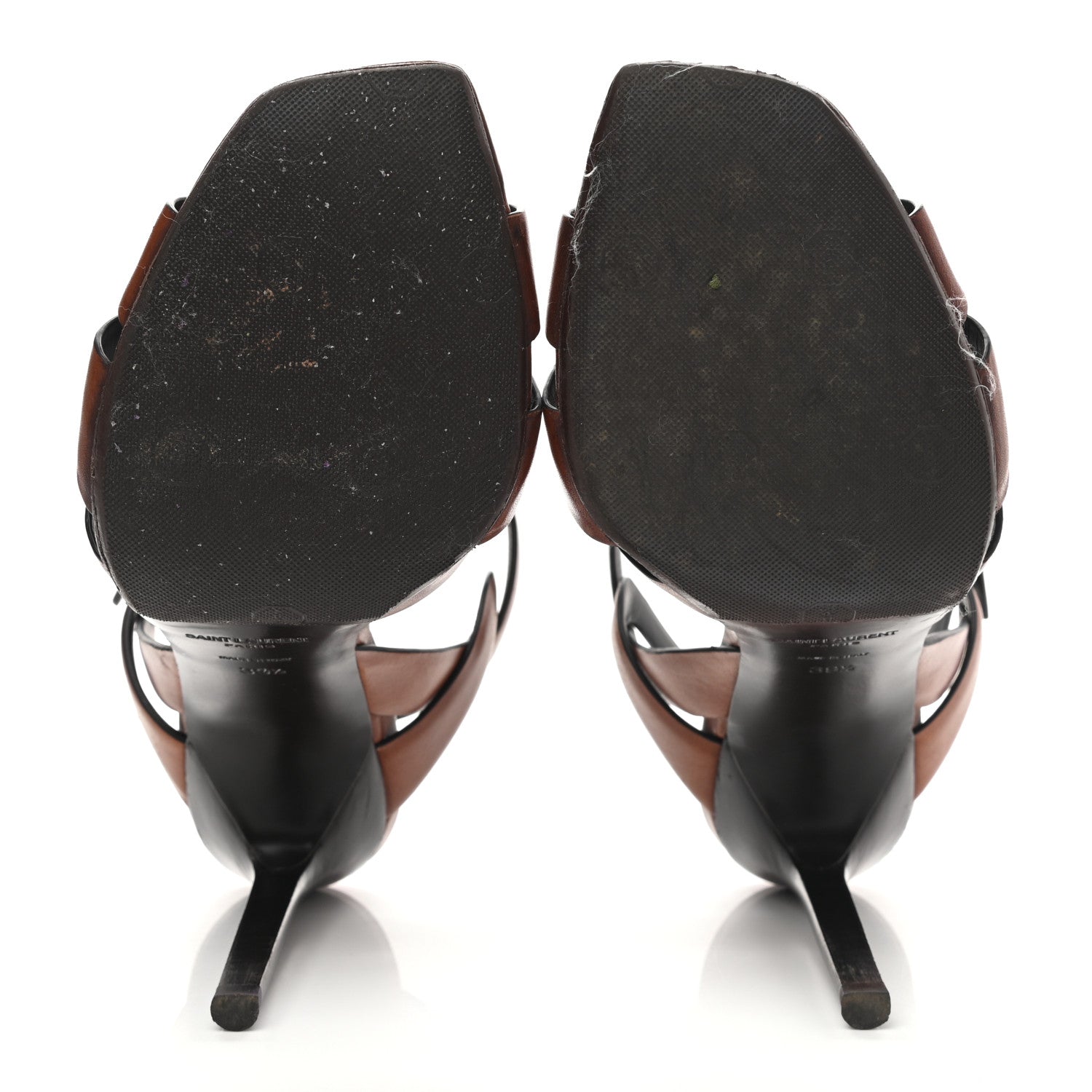 Saint Laurent Calfskin Tribute 105 Sandals 39.5 New Papaya 5 of 10