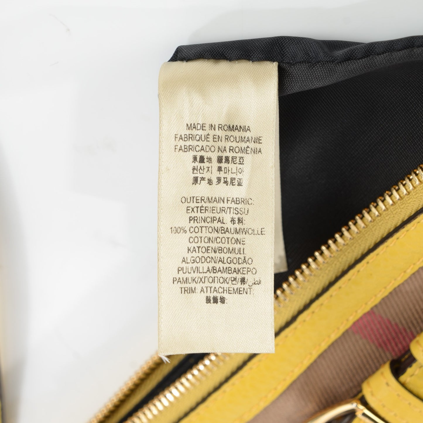 House Check Bridle Calfskin Peyton Crossbody Yellow