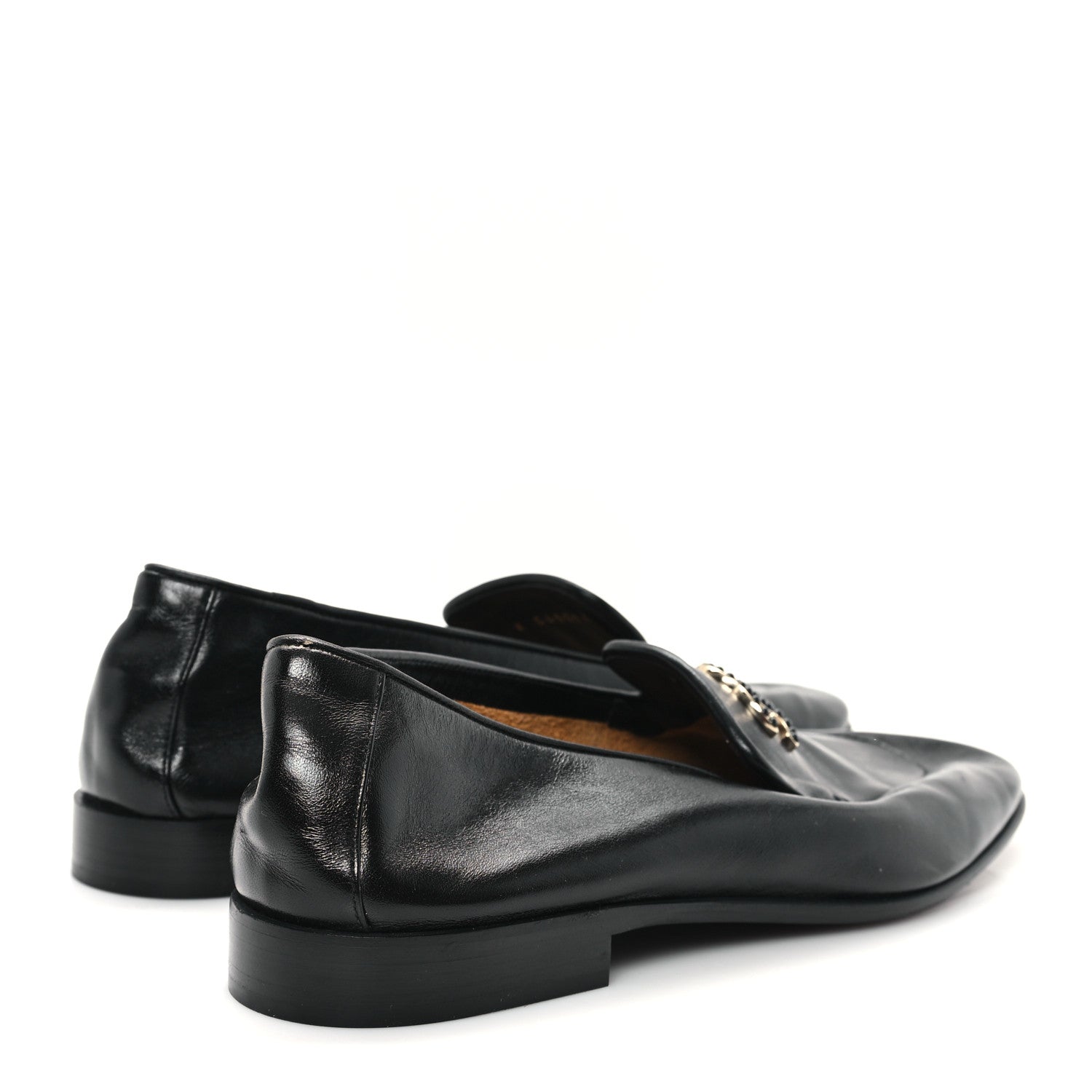 Chanel Shiny Calfskin CC Mocassin Loafers 38 Black 5 of 9