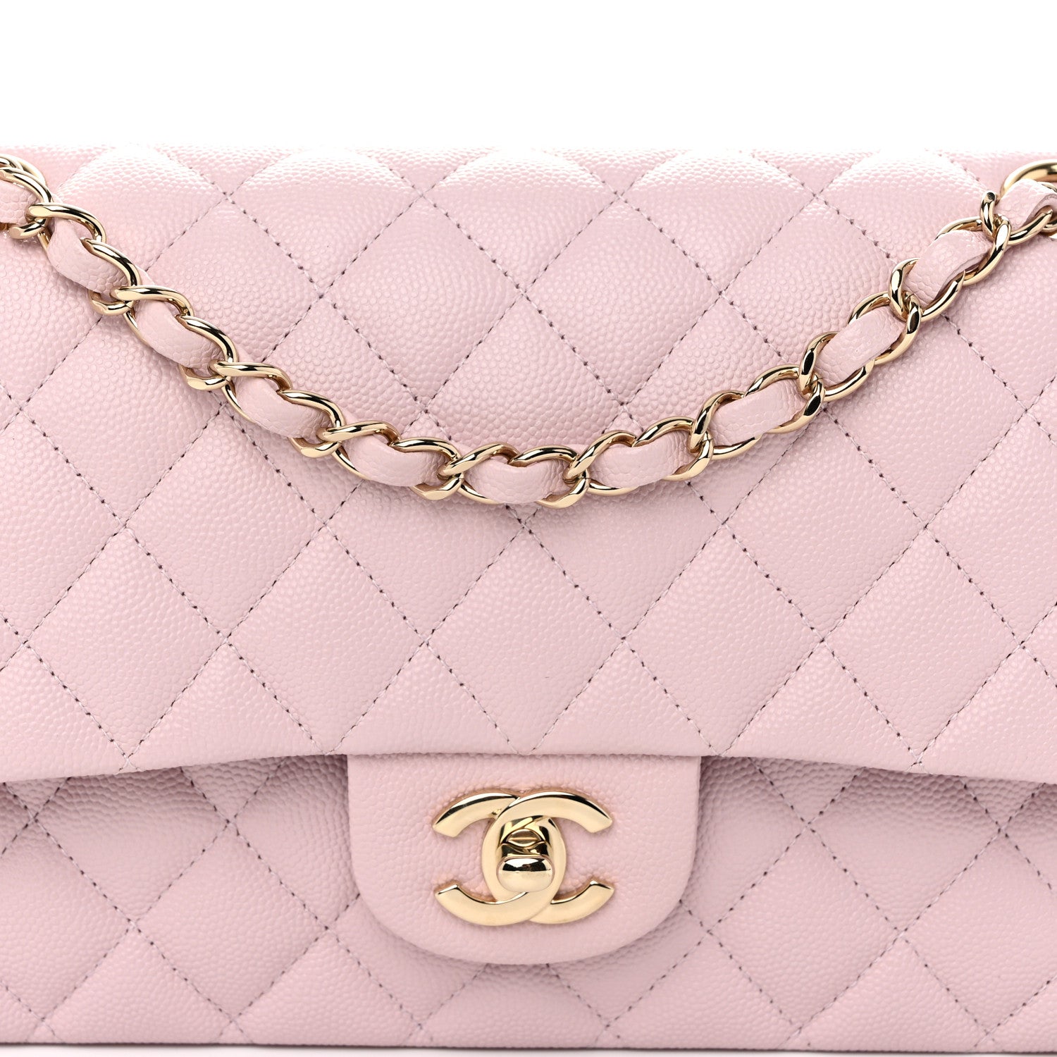 Chanel Caviar Quilted Medium Double Flap Light Pink 8 of 10