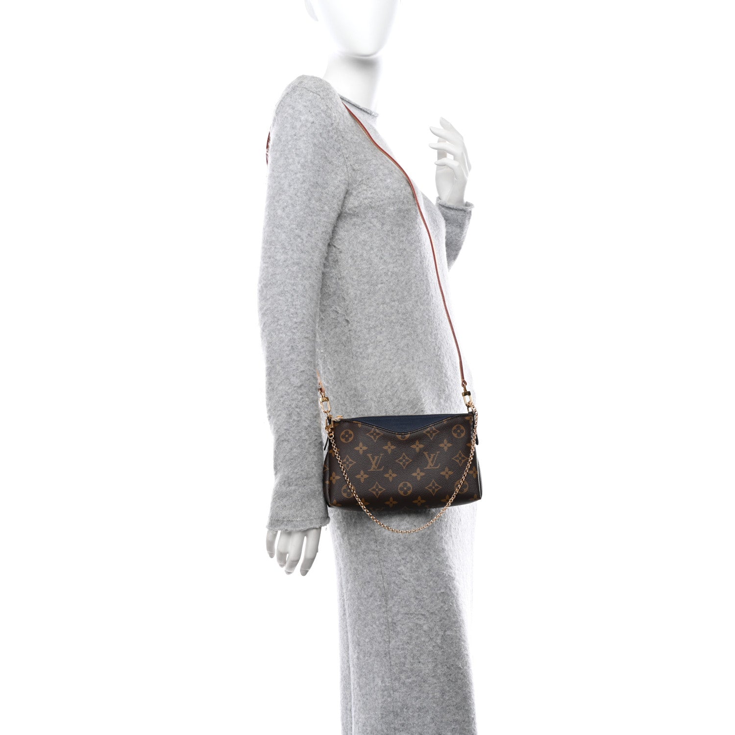 Louis Vuitton LOUIS VUITTON Monogram Pallas Clutch Blue Marine 2 of 10