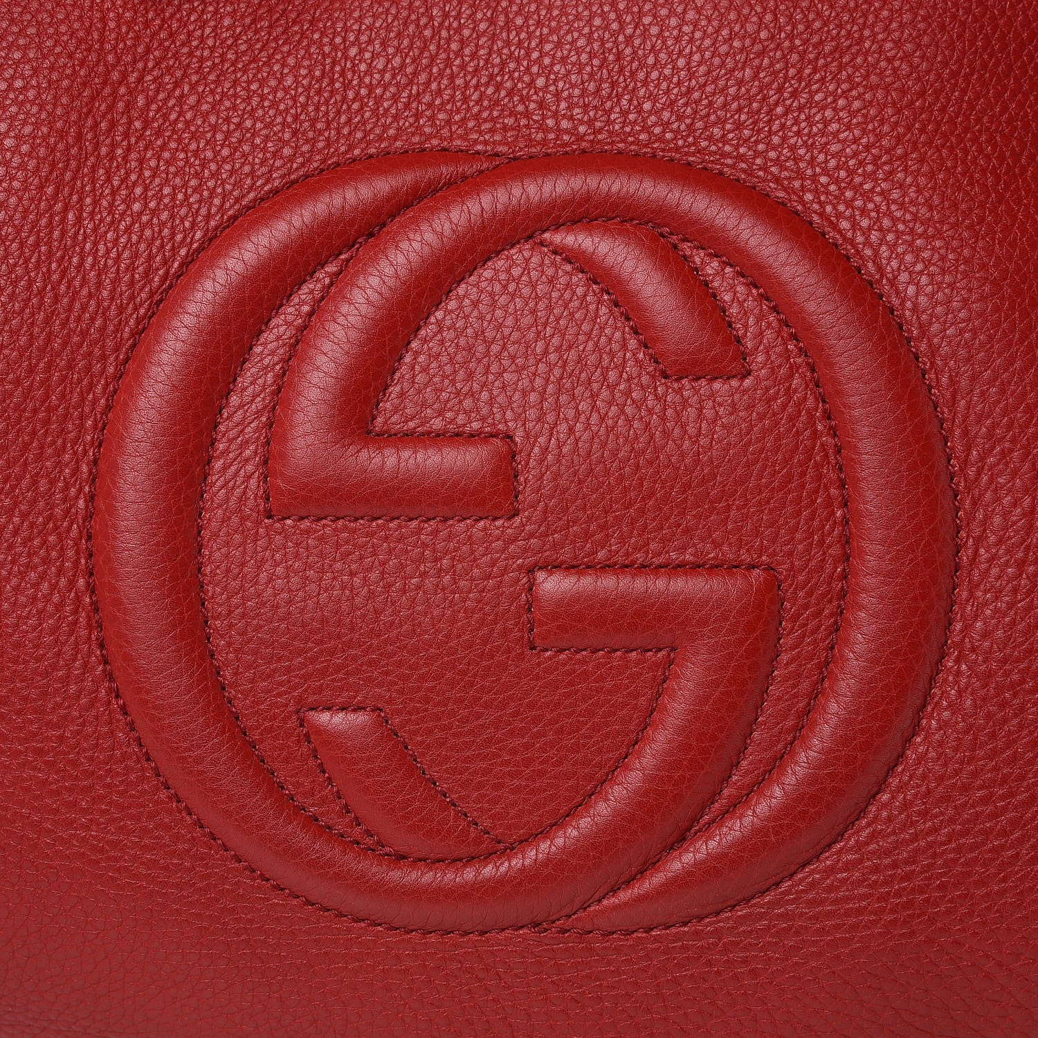 Gucci Pebbled Calfskin Large Soho Hobo Red 11 of 13
