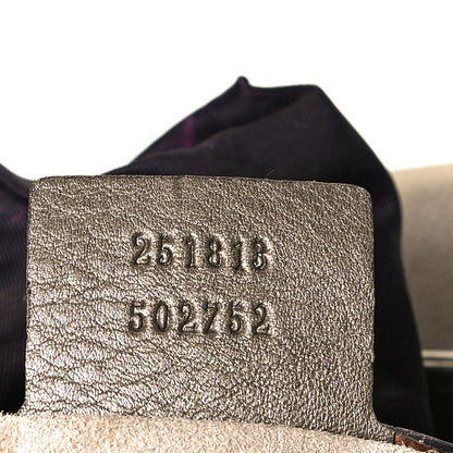 Gucci Metallic Pebbled Calfskin Medium 1973 Top Handle Satchel Golden Beige 7 of 20
