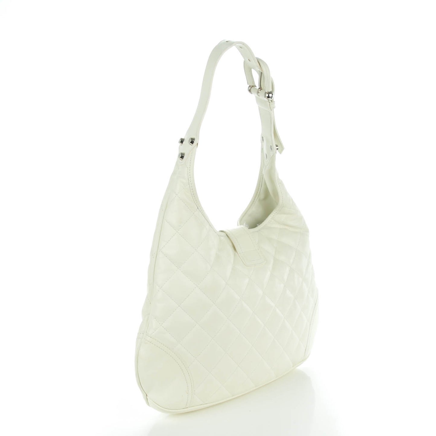 Calfskin Quilted Brook Hobo White