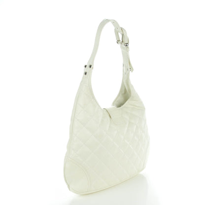 Burberry Calfskin Quilted Brook Hobo White 3 of 8