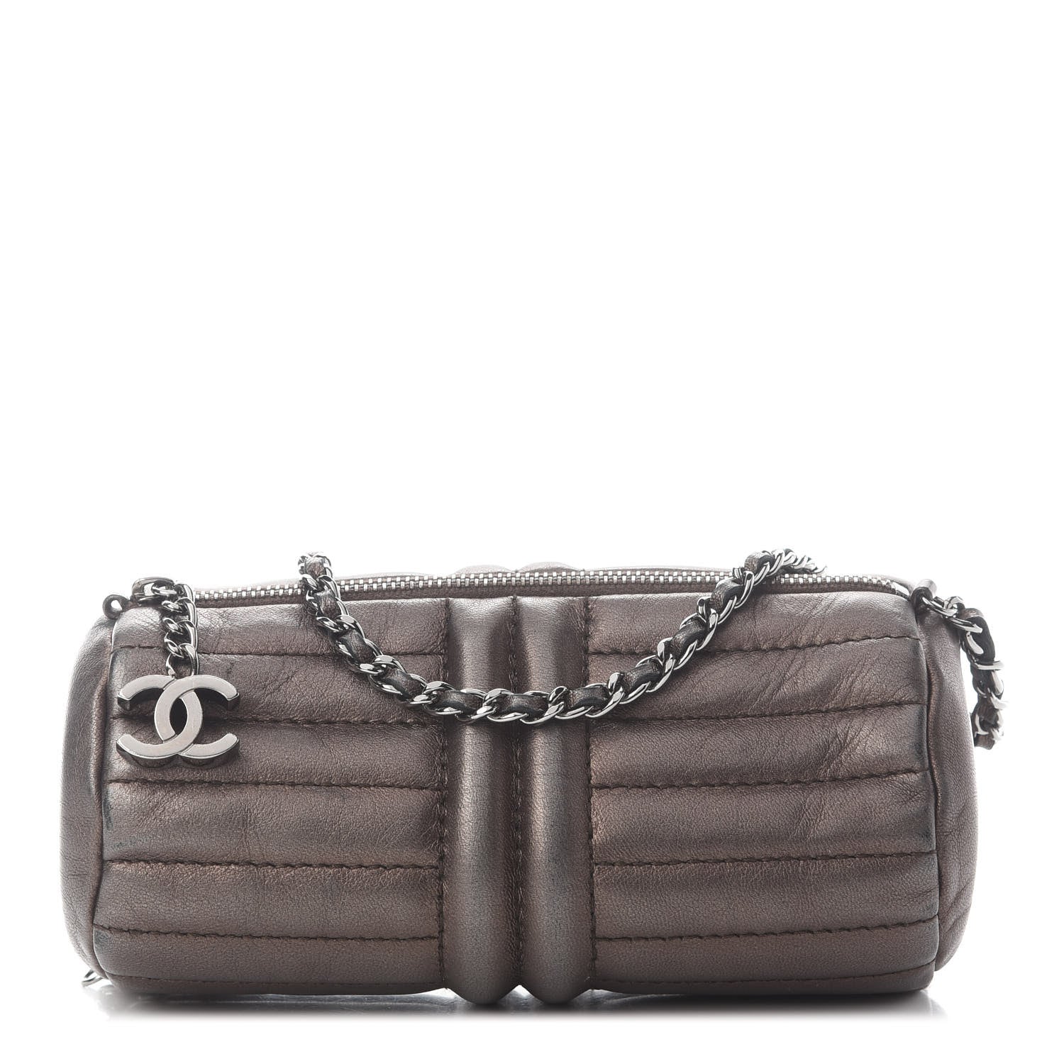 Chanel Metallic Lambskin Horizontal Quilt Pochette Bronze 1 of 8