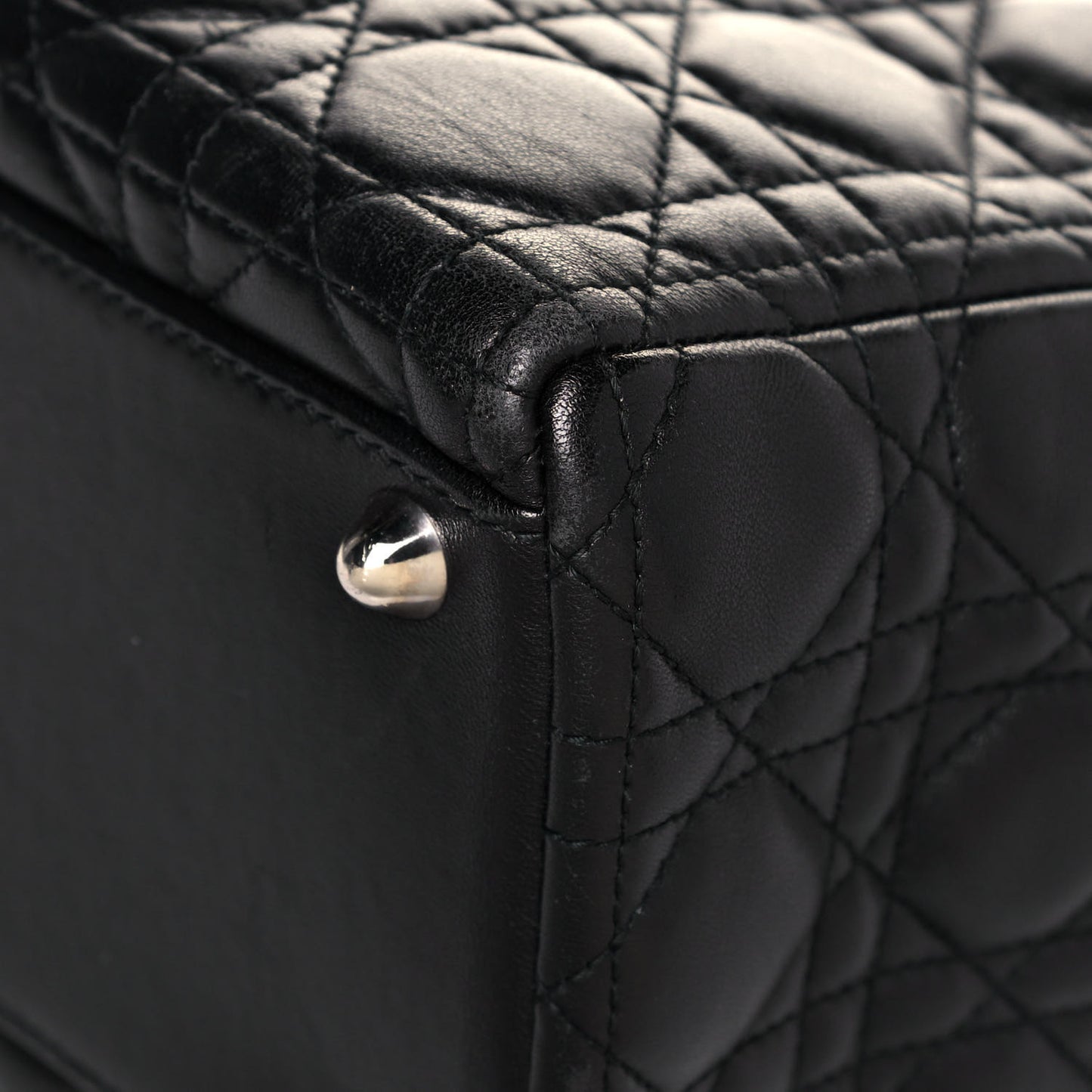 Lambskin Cannage Large Lady Dior Black