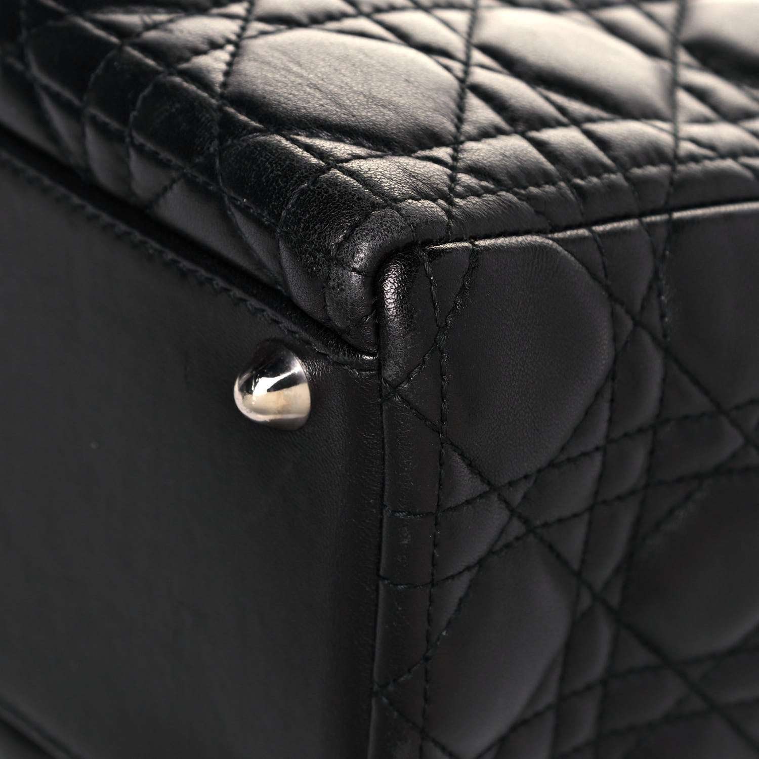 Christian Dior Lambskin Cannage Large Lady Dior Black 12 of 13