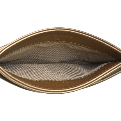 Chanel Metallic Lambskin Quilted Chanel 19 Card Holder Gold 5 of 10