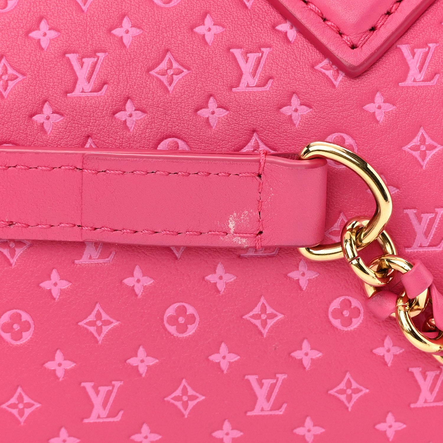 Louis Vuitton Calfskin Nanogram Embossed Speedy Bandouliere 20 Rose 13 of 17