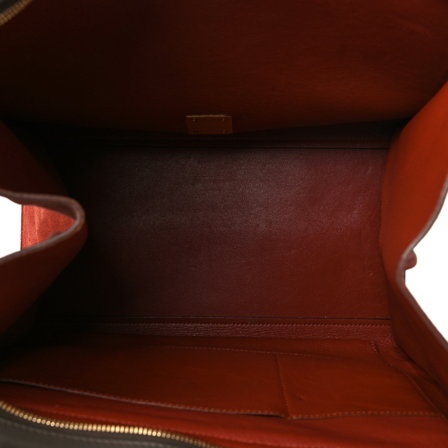 Calfskin Suede Large Tri-Color Trapeze Terracotta