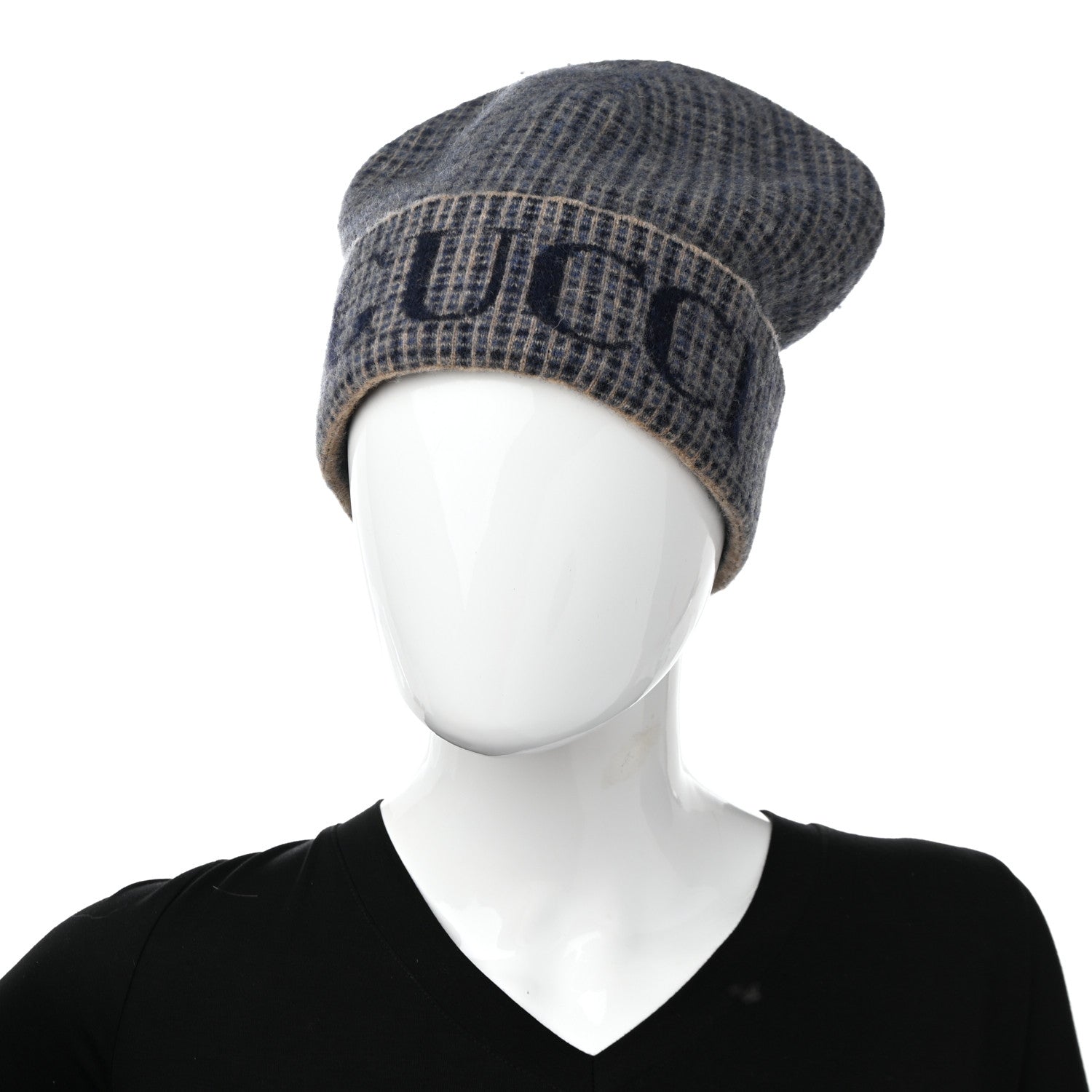 Gucci Wool Knit Beanie Hat Royal Blue 2 of 7