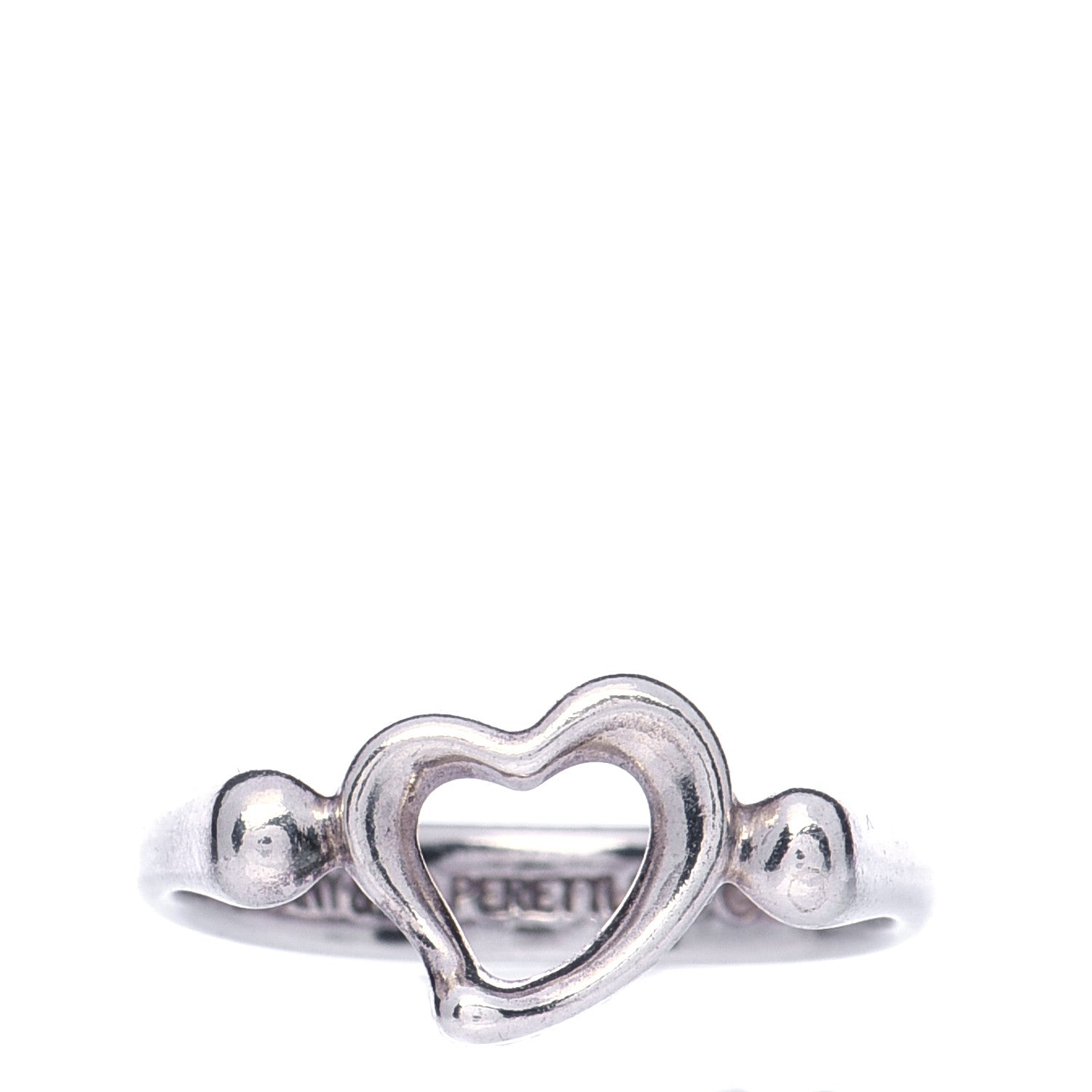 Tiffany Sterling Silver Elsa Peretti Open Heart Ring 50 5.25 1 of 6