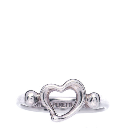 Tiffany Sterling Silver Elsa Peretti Open Heart Ring 50 5.25 1 of 6