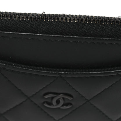 Chanel Lambskin Quilted Zip Card Holder So Black 8 of 11
