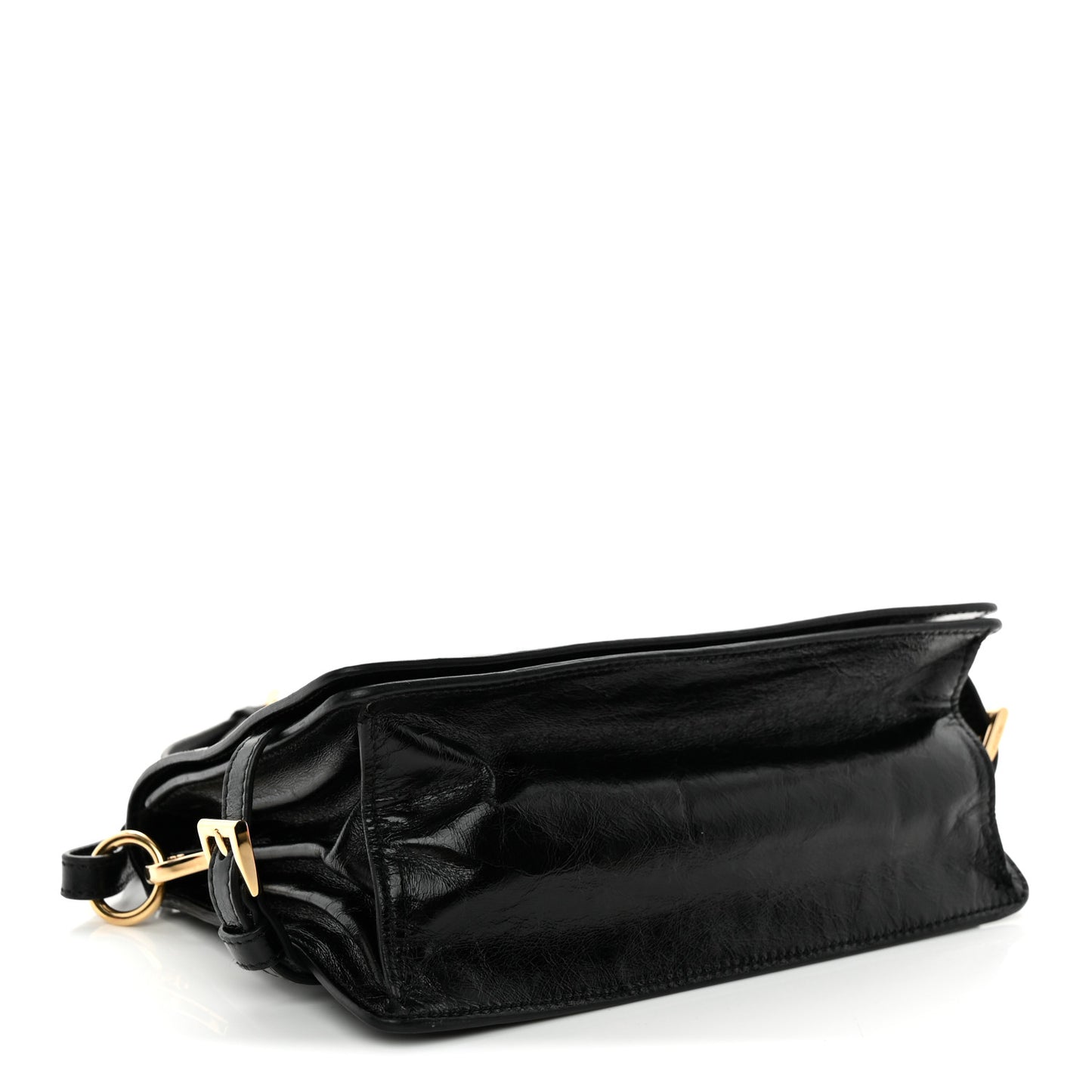 Soft Lux Calfskin Triangle Mini Shoulder Bag Black