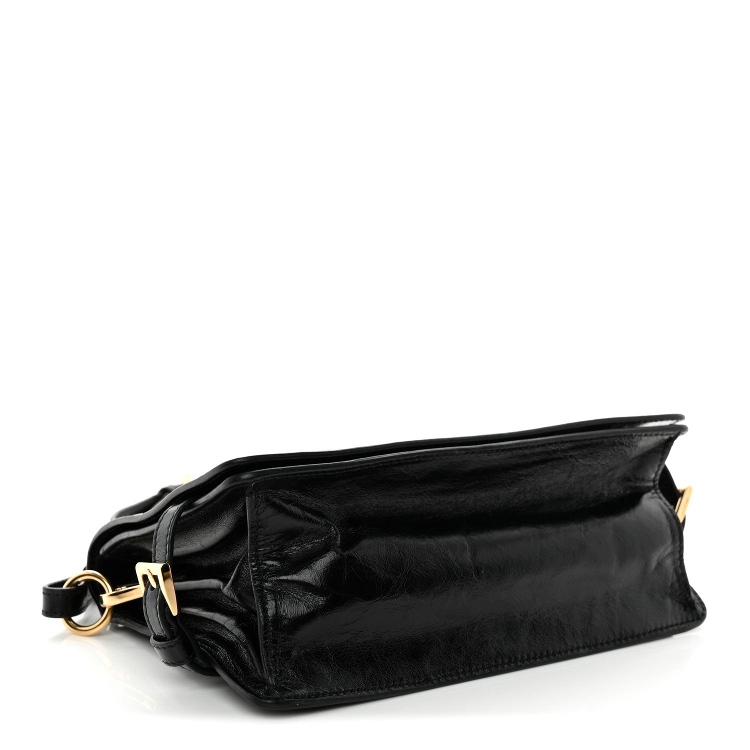 Prada Soft Lux Calfskin Triangle Mini Shoulder Bag Black 4 of 11