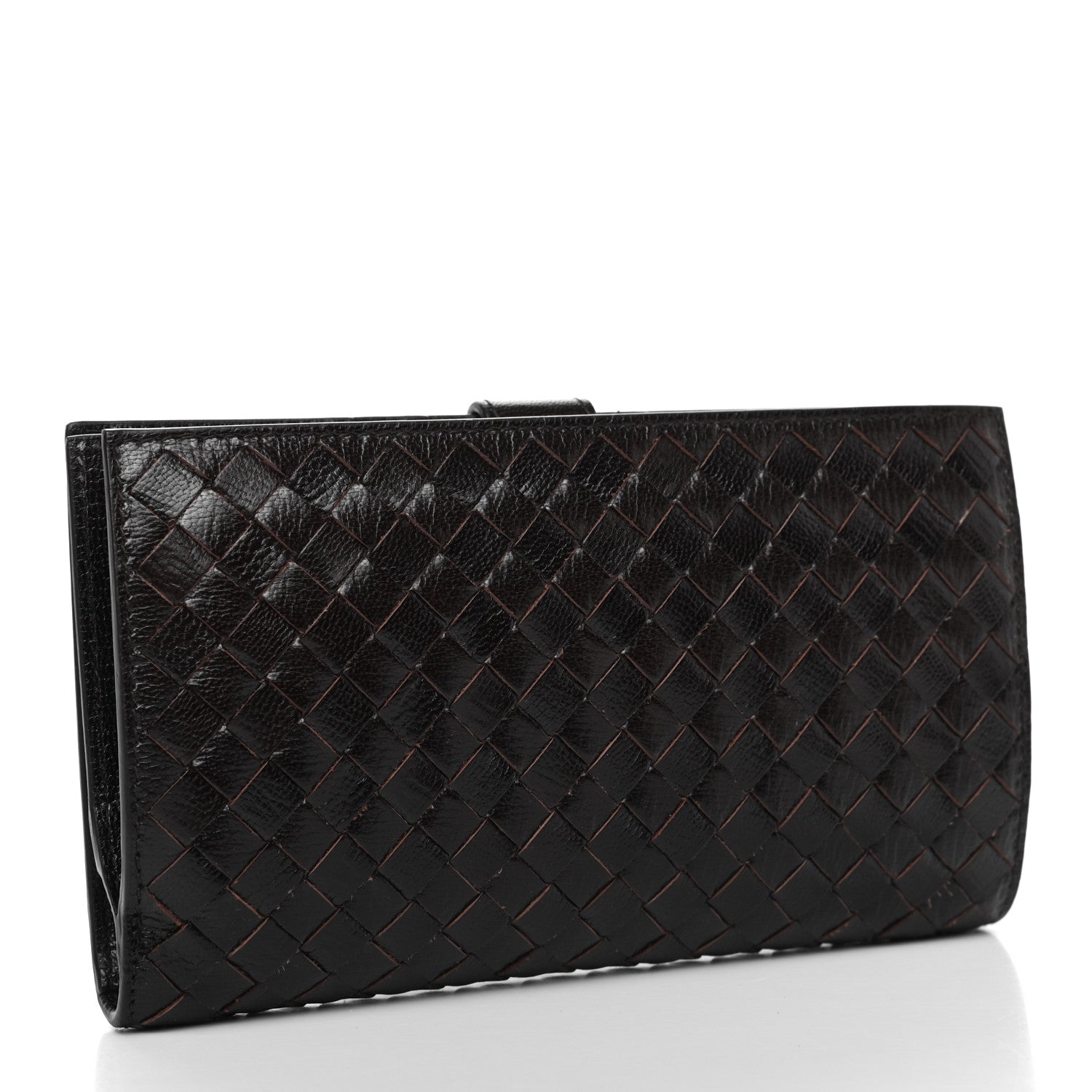 Bottega Veneta Nappa Intrecciato Continental Snap Wallet Ebano 3 of 7