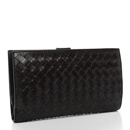 Bottega Veneta Nappa Intrecciato Continental Snap Wallet Ebano 3 of 7