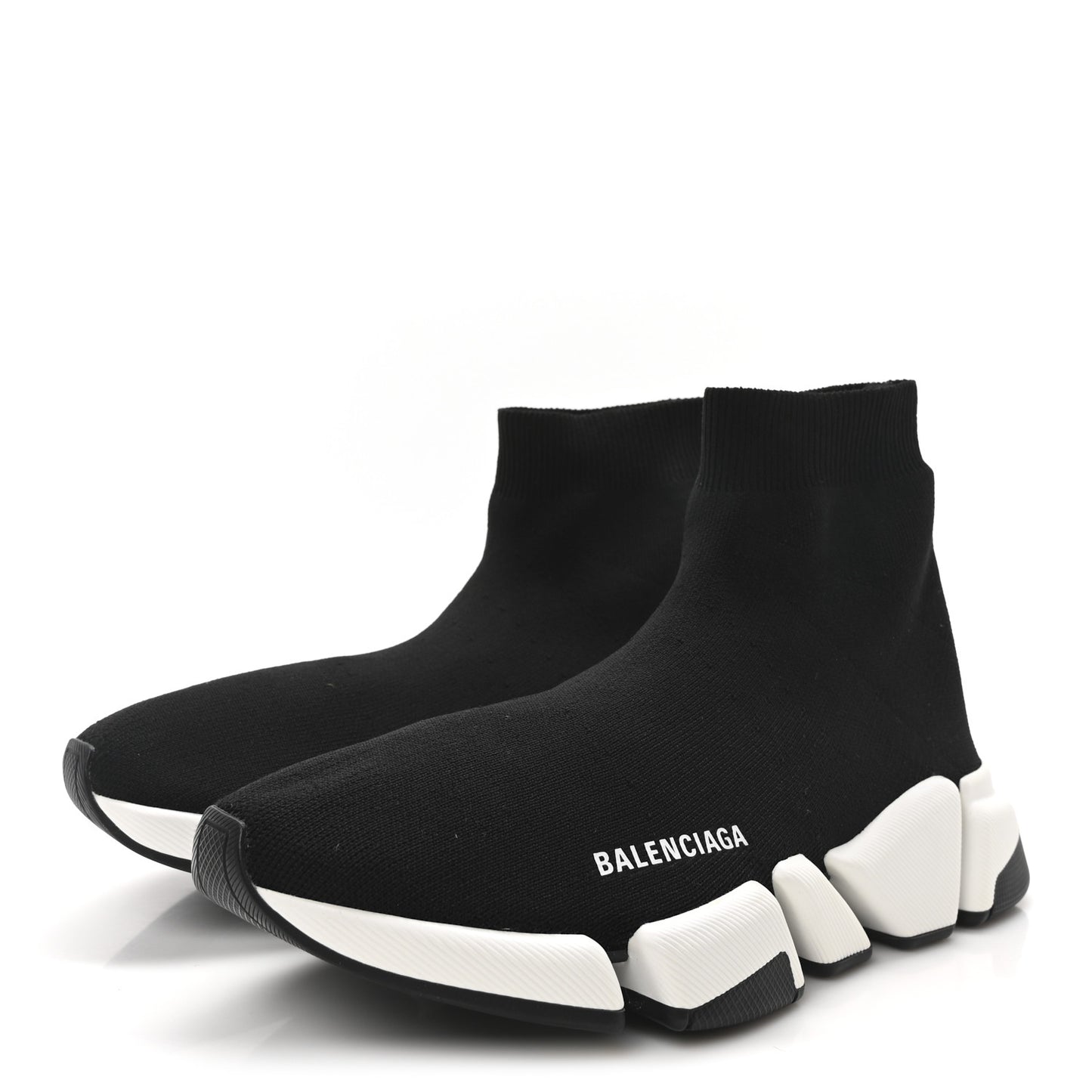 Technical 3D Recycled Knit Bi-Color Sole Womens Speed 2.0 Sneakers 40 Black White