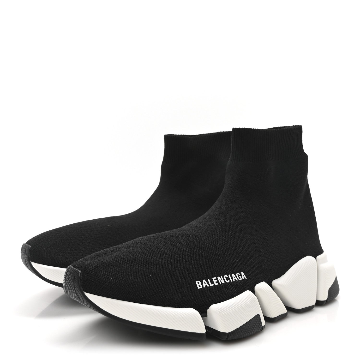 Balenciaga Technical 3D Recycled Knit Bi-Color Sole Womens Speed 2.0 Sneakers 40 Black White 4 of 9