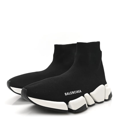 Balenciaga Technical 3D Recycled Knit Bi-Color Sole Womens Speed 2.0 Sneakers 40 Black White 4 of 9