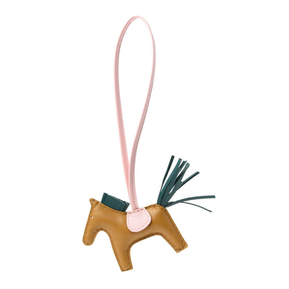 Hermes Milo Lambskin Grigri Rodeo Horse Bag Charm PM Sesame Malachite Rose Sakura 1 of 4