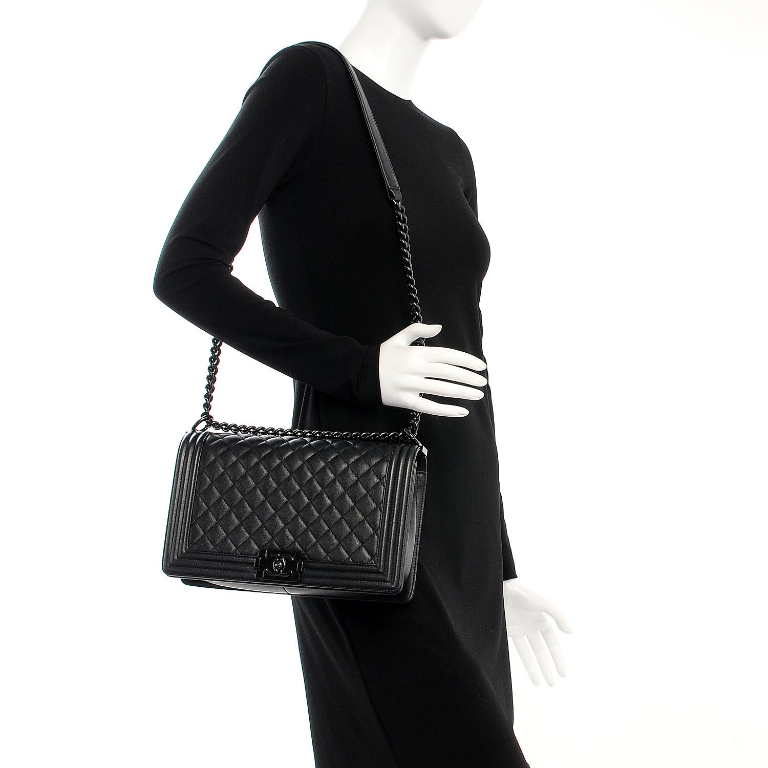 Chanel Caviar Quilted New Medium Boy Flap So Black 2 of 8