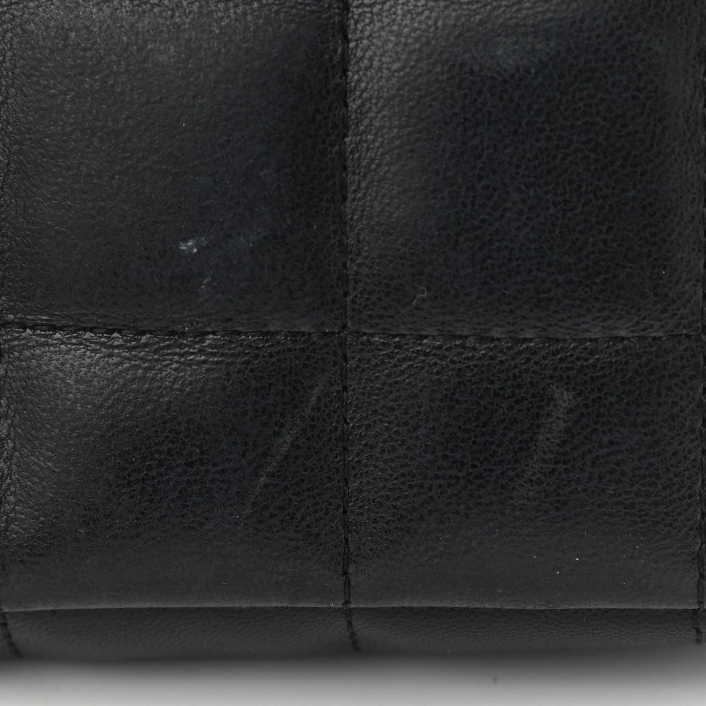 Lambskin Quilted Mini Chocolate Bar Camellia Flap Black