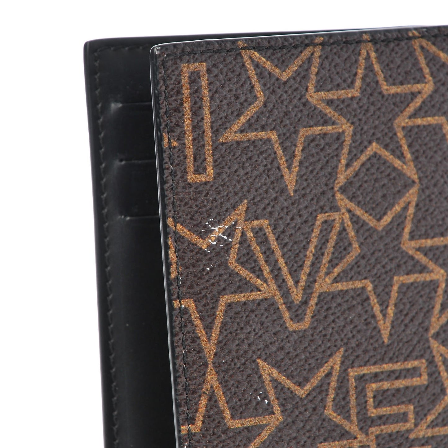Coated Canvas Star Folding Card Case Brown