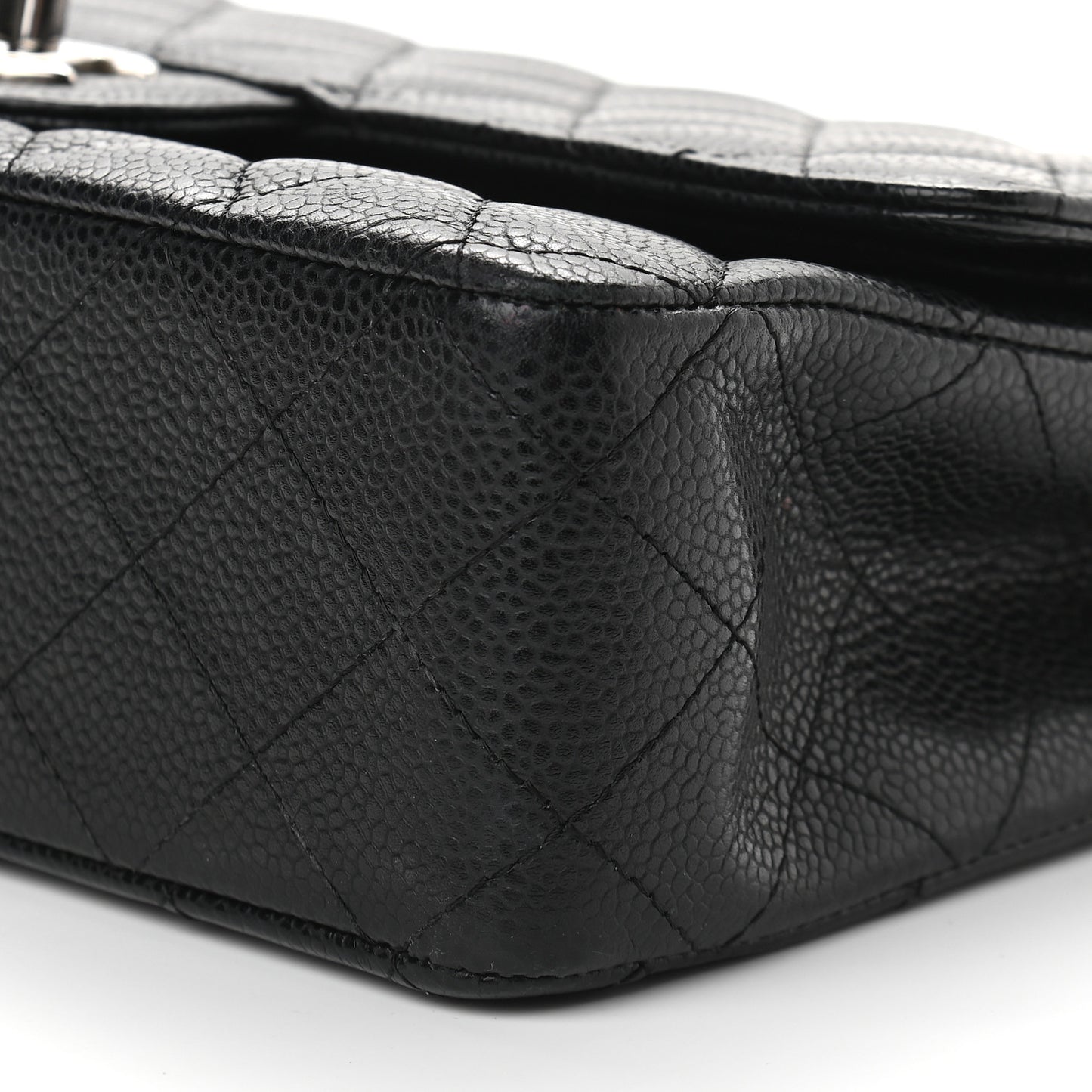 Caviar Quilted Medium Double Flap Black