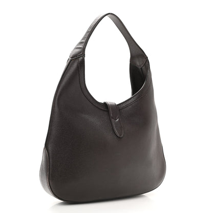Gucci Soft Grained Calfskin Web Medium Jackie Hobo Dark Brown 3 of 11