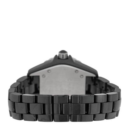 Chanel Stainless Steel Ceramic Diamond 33mm J12 Quartz Watch Black 3 of 4