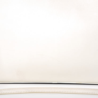 Celine Nappa Calfskin Bicolor Medium Side Lock Shoulder Bag White 7 of 12