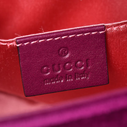 Gucci Velvet Matelasse Embroidered Mini GG Marmont Shoulder Bag Bordeaux 8 of 11
