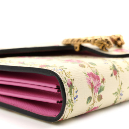 Gucci Calfskin Floral Print Mini Dionysus Chain Wallet Ivory Pink 9 of 10