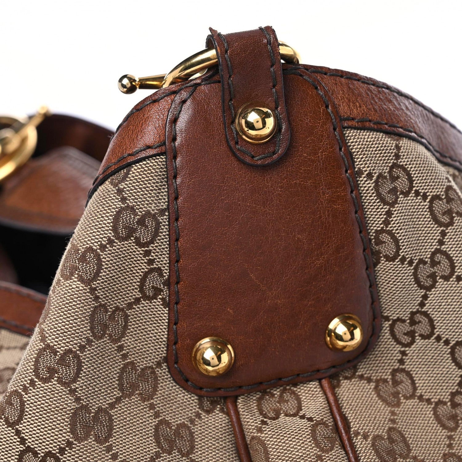 Gucci Monogram Large Jockey Hobo Dark Brown 18 of 23