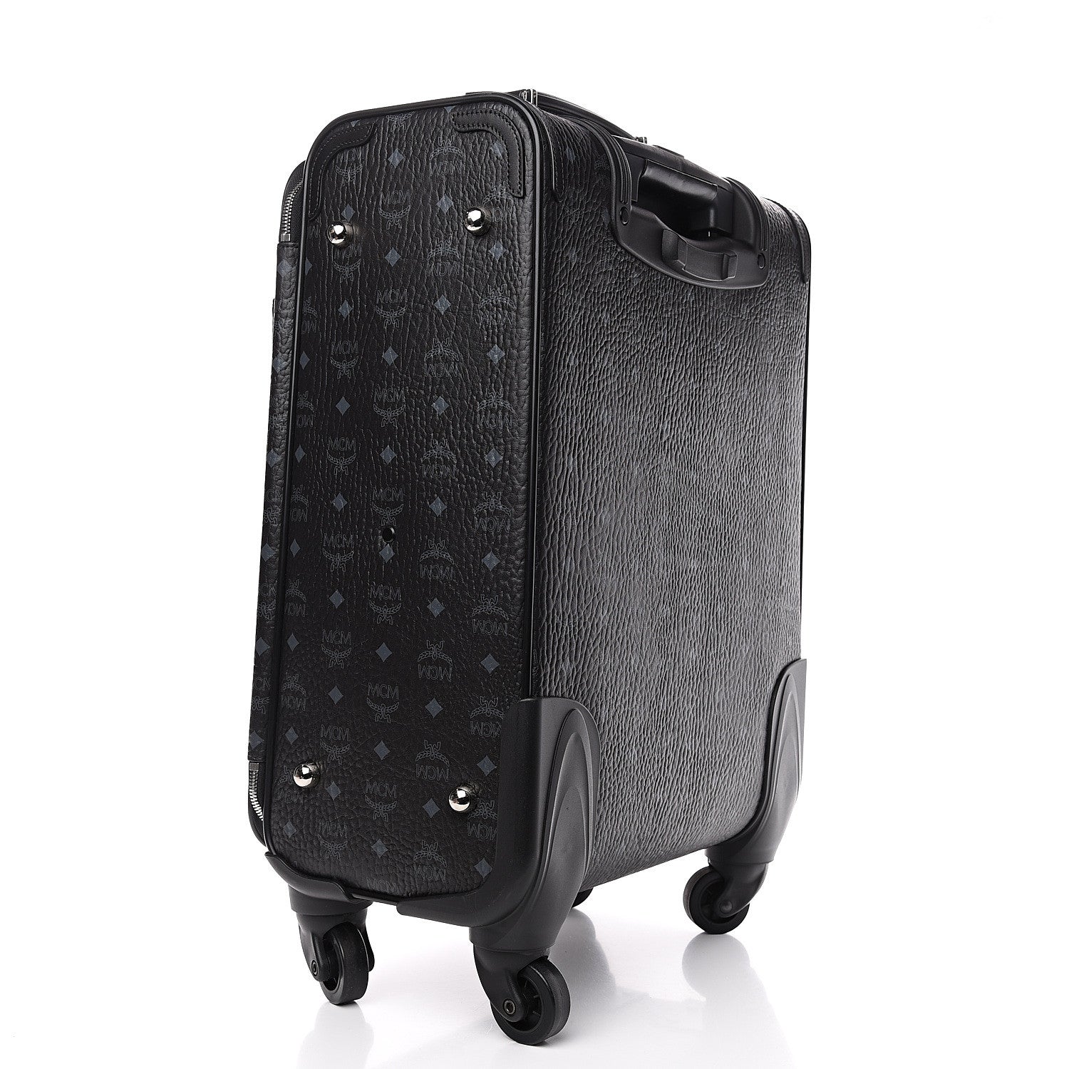 MCM Visetos Small Traveler Trolley Whelled Suitcase Black 2 of 8