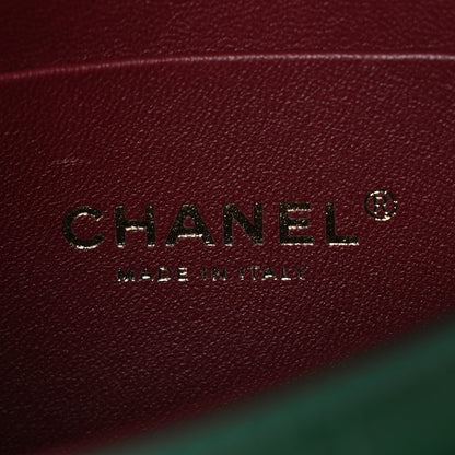 Chanel Calfskin Crocodile Embossed Turn Around Clutch With Chain Green 6 of 11