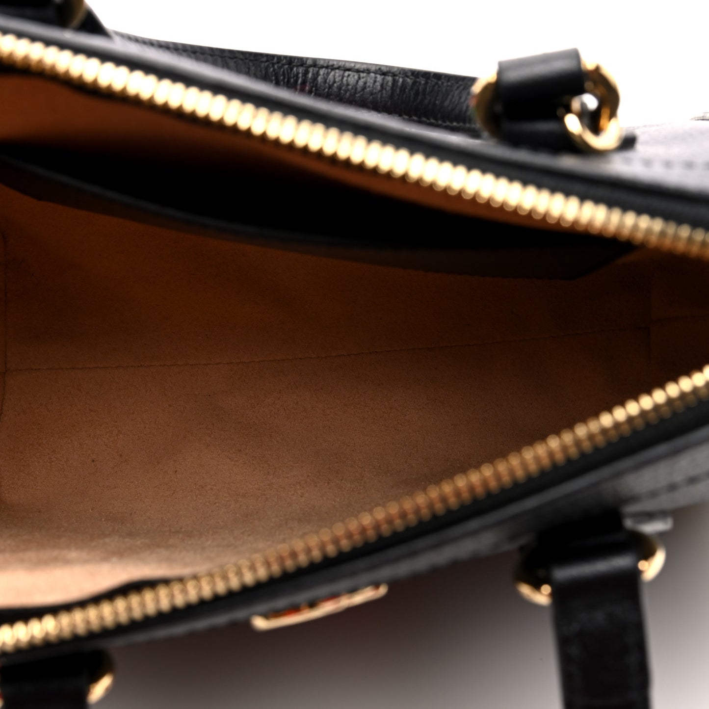 Textured Calfskin Web Small Ophidia Tote Bag Black