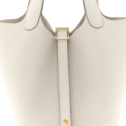 Hermes Taurillon Clemence Picotin Lock 18 PM Beton 8 of 10