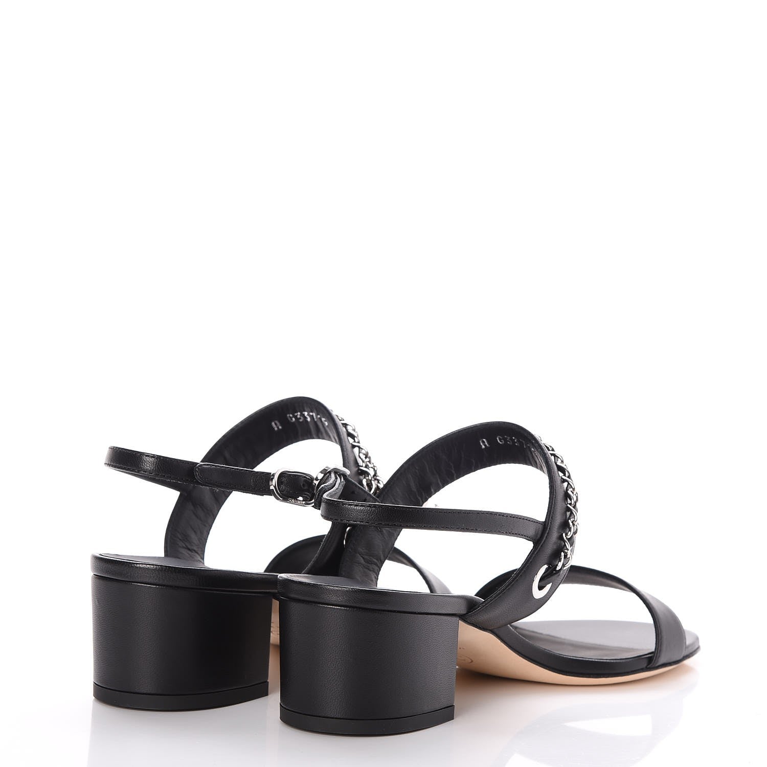 Chanel Lambskin Chain Sandals 36.5 Black 4 of 10