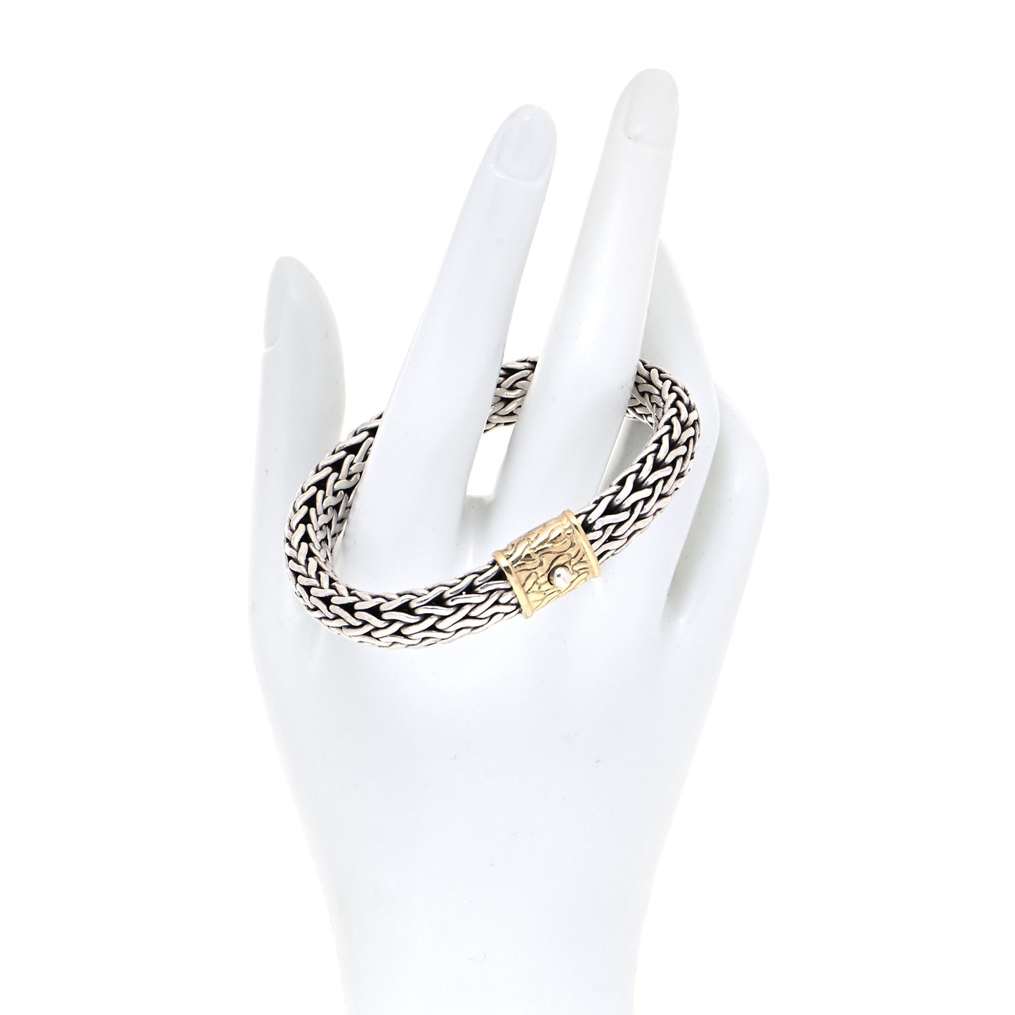 Sterling Silver 14K Yellow Gold 11mm Classic Chain Bracelet S