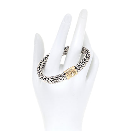 John Hardy Sterling Silver 14K Yellow Gold 11mm Classic Chain Bracelet S 4 of 10