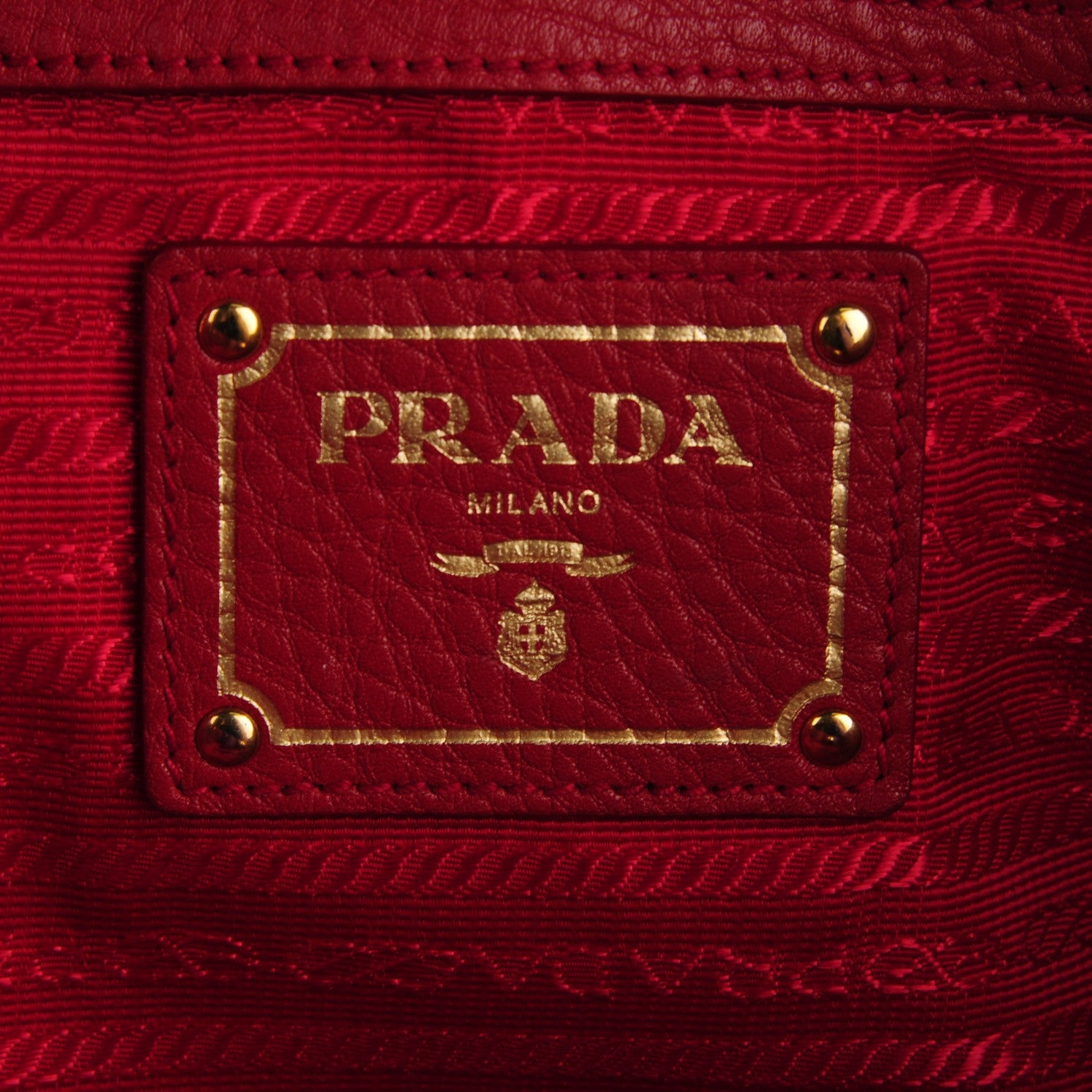 Prada Vitello Daino Side Pocket Tote Rosso 7 of 10