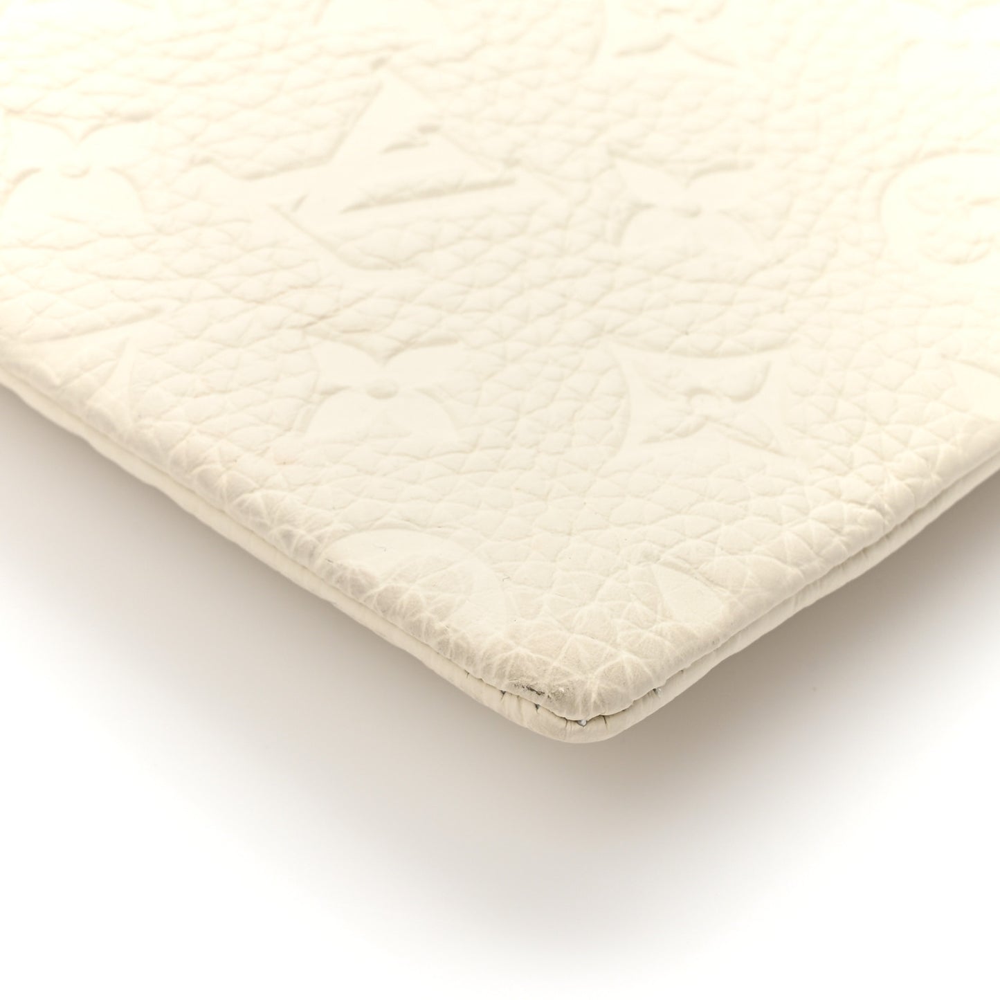 Taurillon Monogram Solar Ray A4 Pouch White